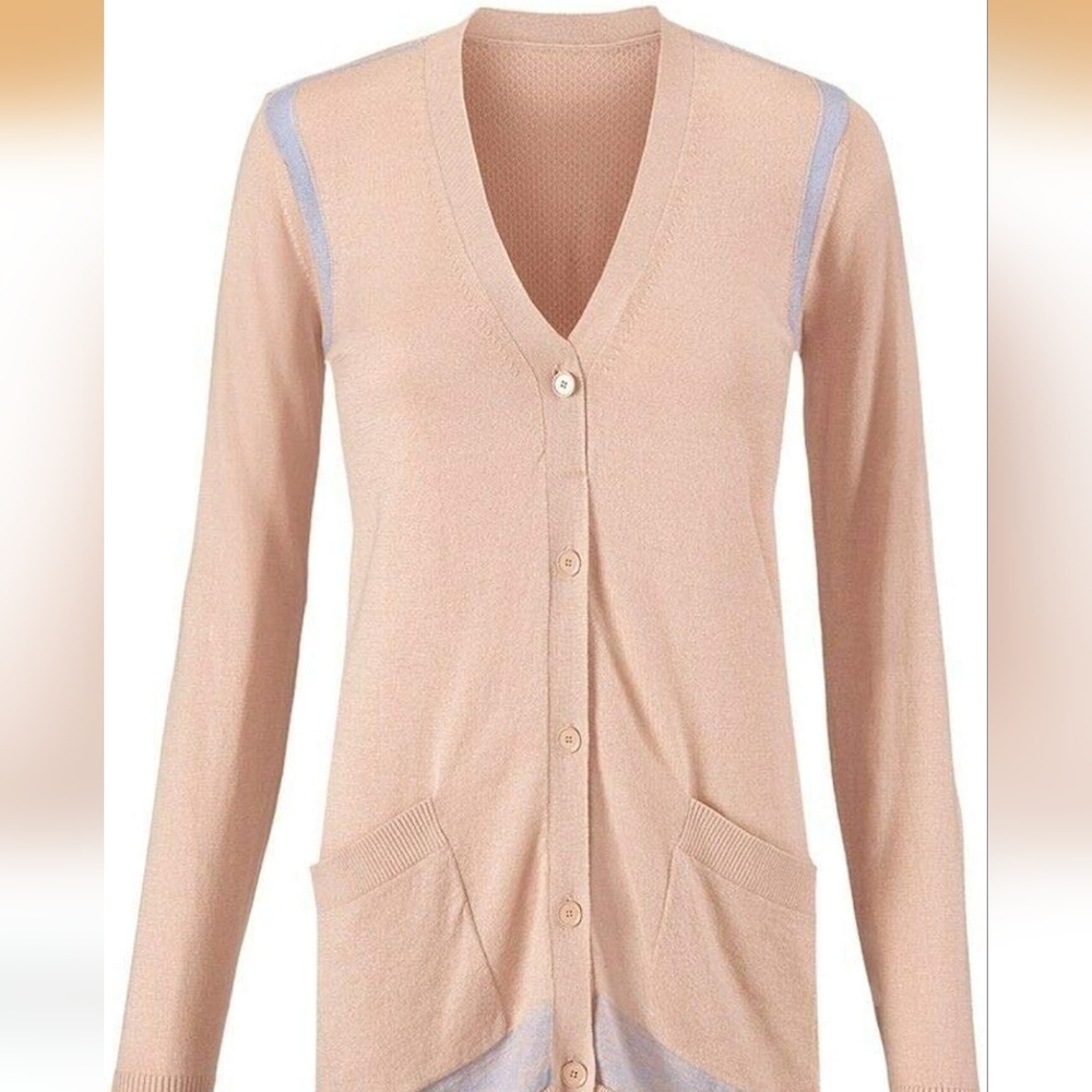 Cabi Lucy Cardigan Sweater Buff Pink Medium - Picture 1 of 6
